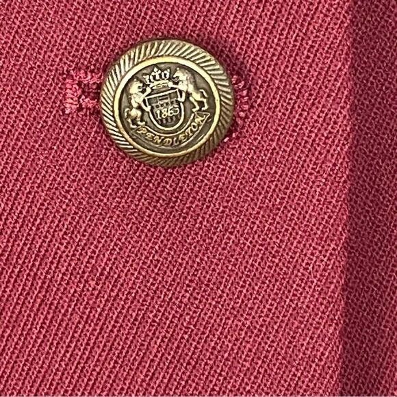 Pendleton Vintage Wool Burgundy Longline Blazer Academia Minimalist Size 10 - Picture 10 of 12
